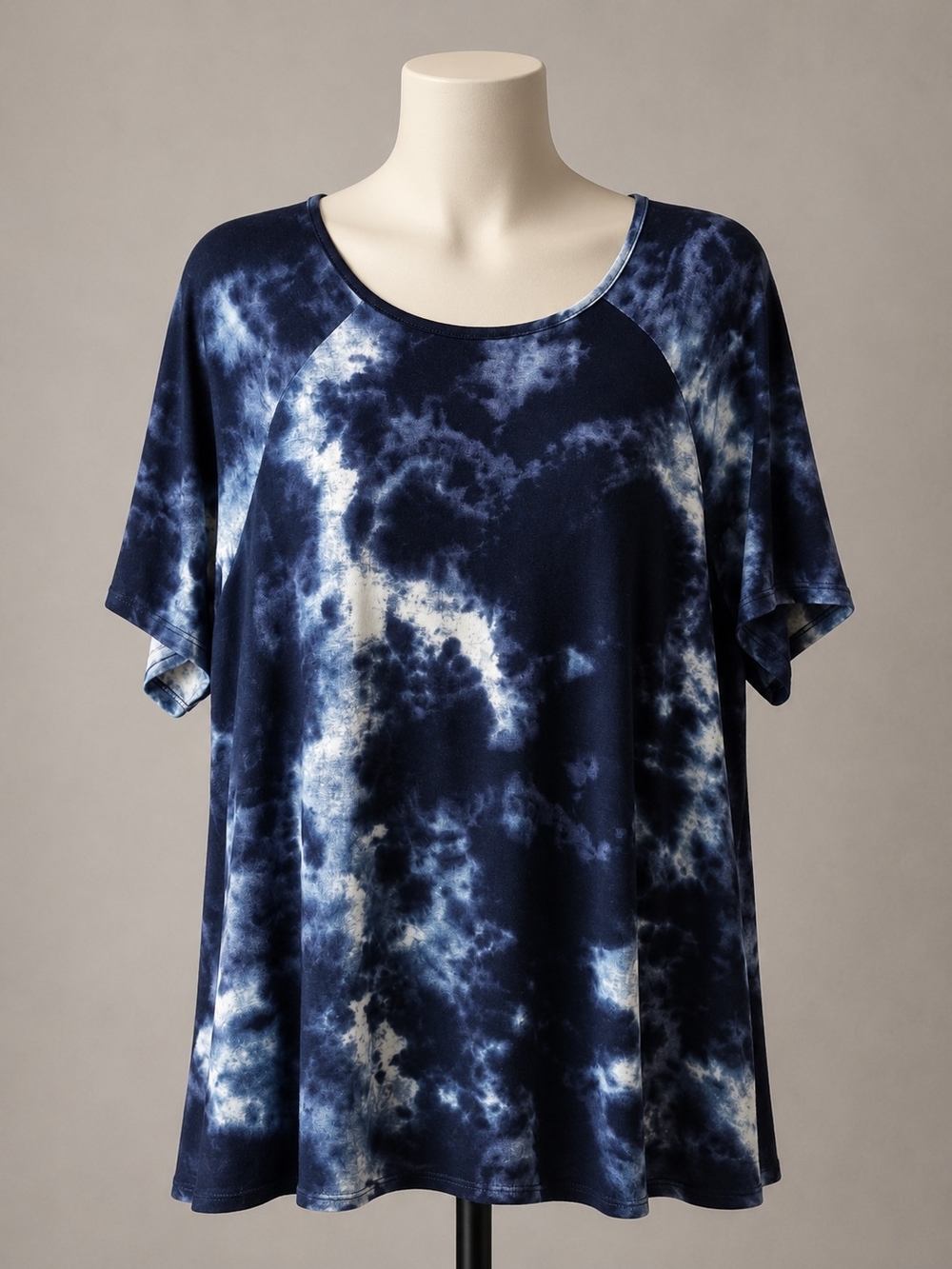 Women’s Navy Tie-Dye Short Sleeve Top